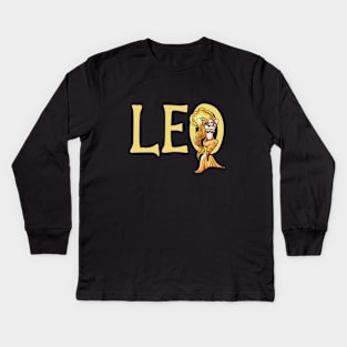 Leo mermaid Kids Long Sleeve T-Shirt